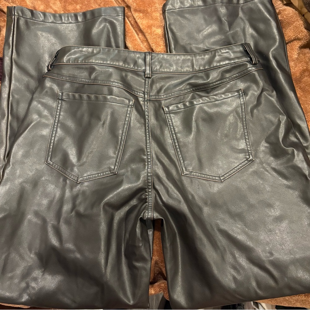 Wild Fable Black Faux Leather Boot Cut Pants